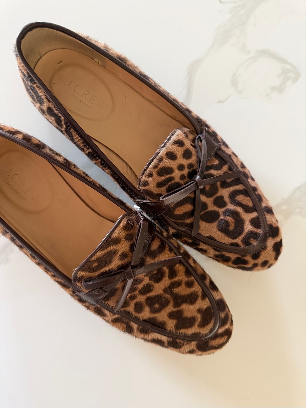 J. Crew Pony Hair Leopard Print Slip-On Loafers - size 7.5 - Picture 3 of 5
